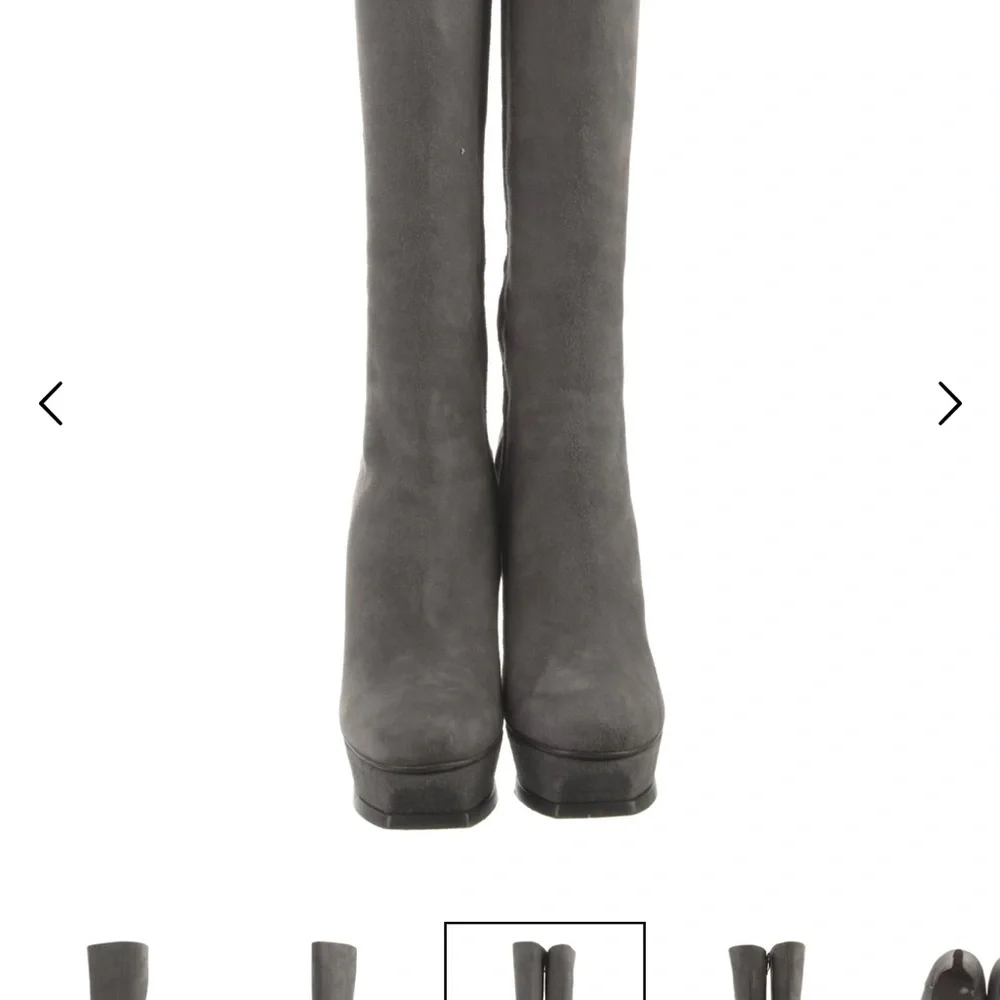 Yves Saint Laurent Charcoal Over-the-Knee Boots